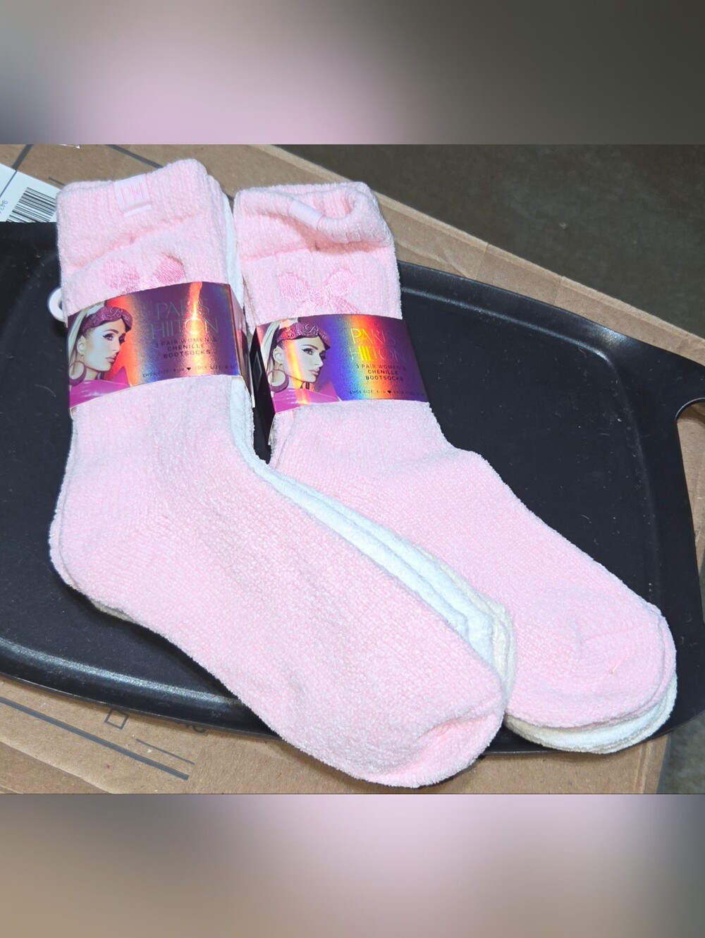 Paris Hilton Chenille Boot Socks 3 pair 2 Sets